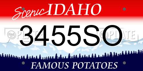 3455SO Idaho License Plate