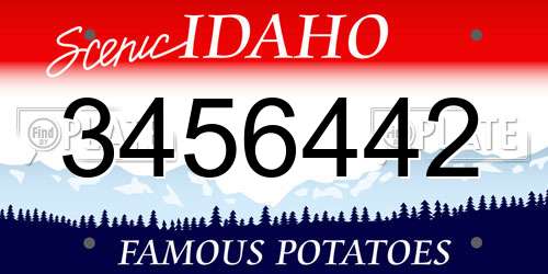 3456442 Idaho License Plate