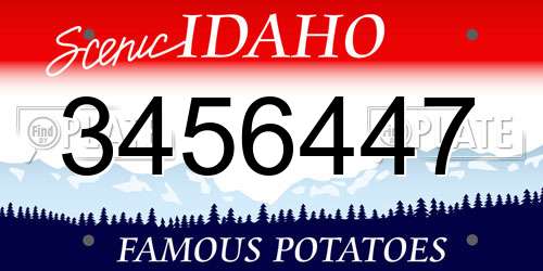 3456447 Idaho License Plate