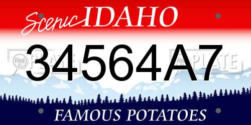 34564A7 Idaho License Plate