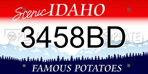 3458BD Idaho License Plate