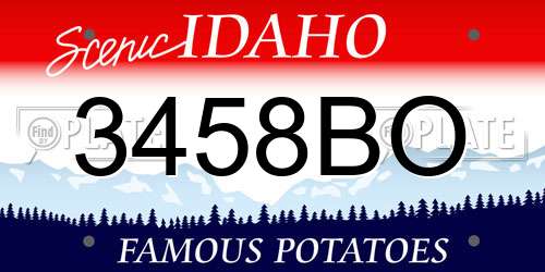 3458BO Idaho License Plate