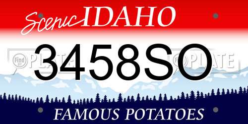 3458SO Idaho License Plate