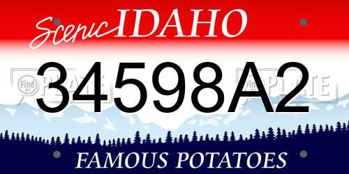 34598A2 Idaho License Plate