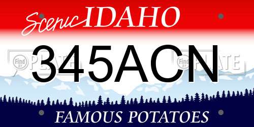 345ACN Idaho License Plate
