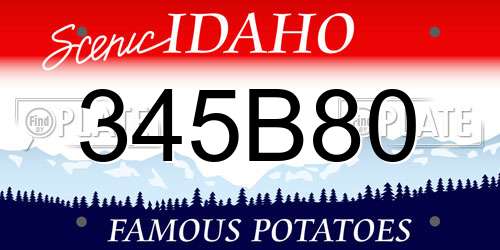 345B80 Idaho License Plate