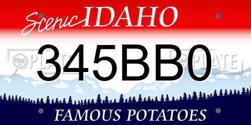 345BB0 Idaho License Plate