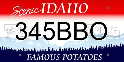 345BBO Idaho License Plate