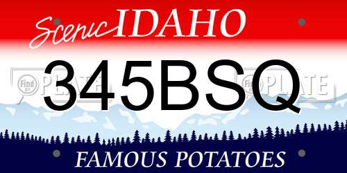 345BSQ Idaho License Plate