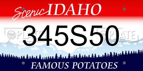 345S50 Idaho License Plate