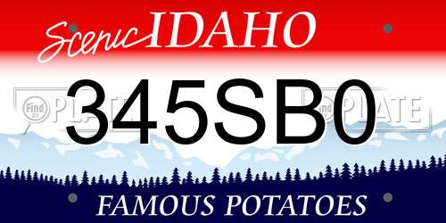 345SB0 Idaho License Plate