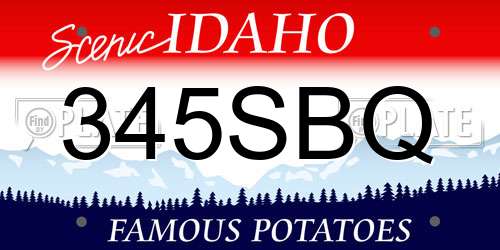 345SBQ Idaho License Plate