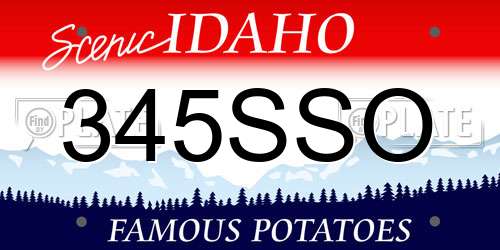 345SSO Idaho License Plate