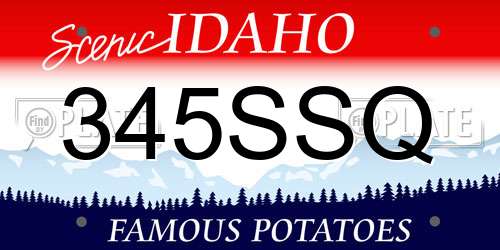 345SSQ Idaho License Plate