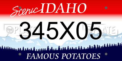 345X05 Idaho License Plate