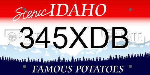 345XDB Idaho License Plate