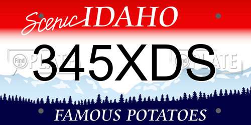 345XDS Idaho License Plate