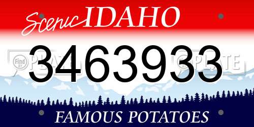 3463933 Idaho License Plate