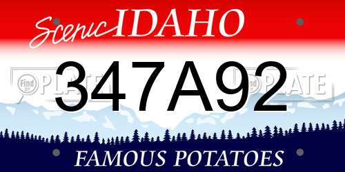 347A92 Idaho License Plate