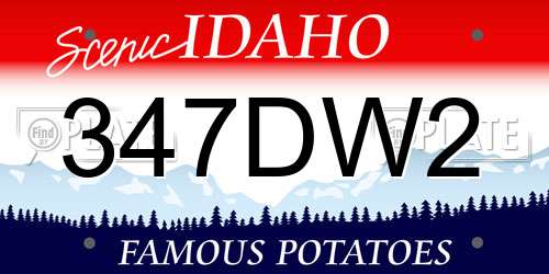 347DW2 Idaho License Plate