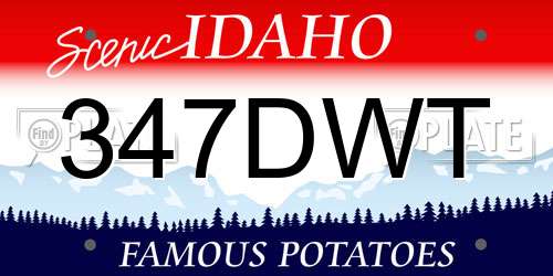 347DWT Idaho License Plate