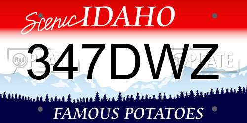 347DWZ Idaho License Plate