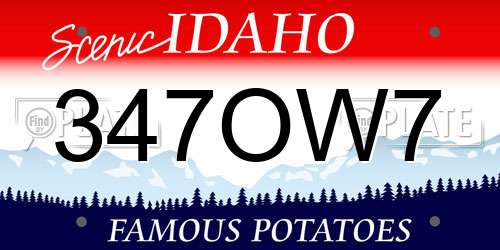 347OW7 Idaho License Plate