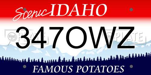 347OWZ Idaho License Plate
