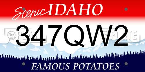 347QW2 Idaho License Plate