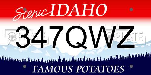 347QWZ Idaho License Plate