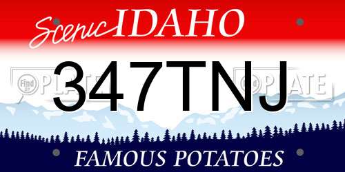 347TNJ Idaho License Plate