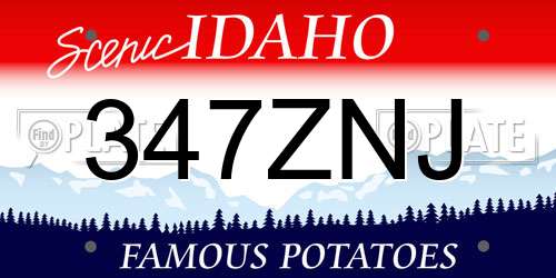 347ZNJ Idaho License Plate