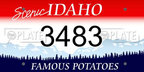 3483 Idaho License Plate