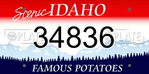 34836 Idaho License Plate