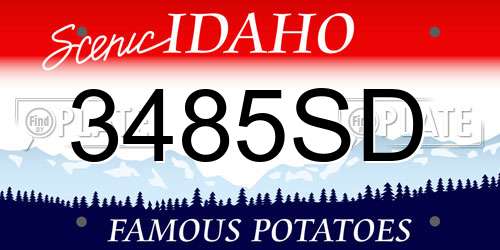 3485SD Idaho License Plate