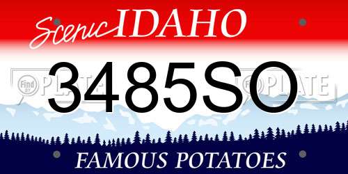 3485SO Idaho License Plate