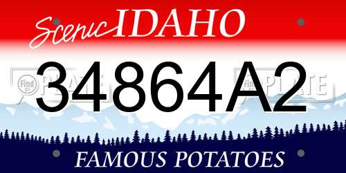 34864A2 Idaho License Plate