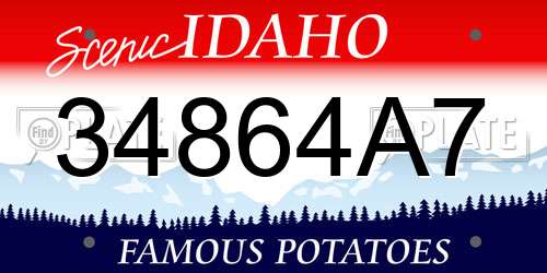 34864A7 Idaho License Plate