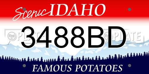 3488BD Idaho License Plate