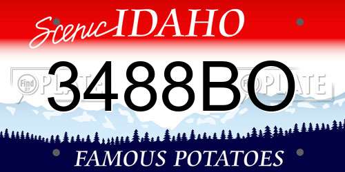 3488BO Idaho License Plate