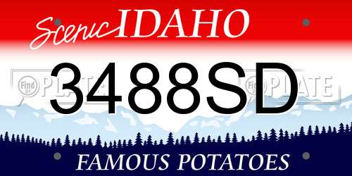 3488SD Idaho License Plate