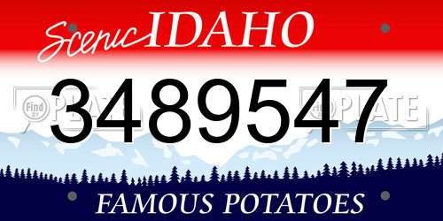 3489547 Idaho License Plate