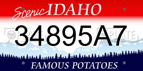 34895A7 Idaho License Plate