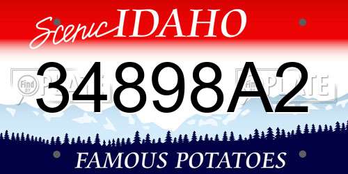 34898A2 Idaho License Plate