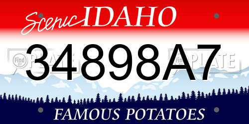 34898A7 Idaho License Plate