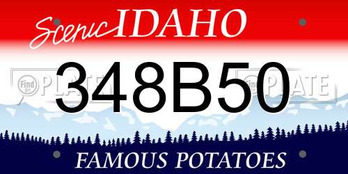 348B50 Idaho License Plate