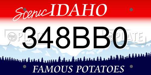 348BB0 Idaho License Plate