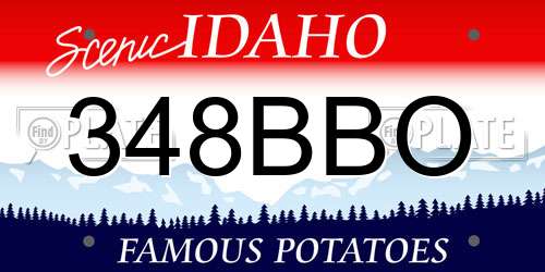 348BBO Idaho License Plate