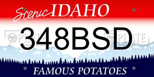 348BSD Idaho License Plate