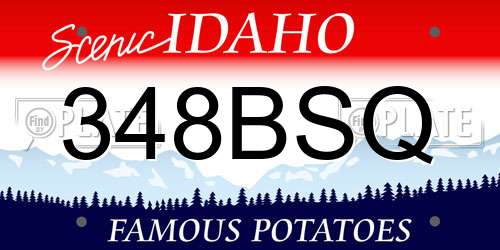 348BSQ Idaho License Plate